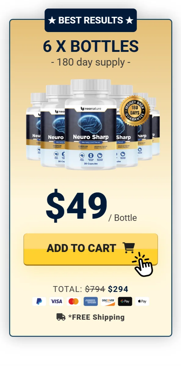 Neuro Sharp™ 6 bottles pricing